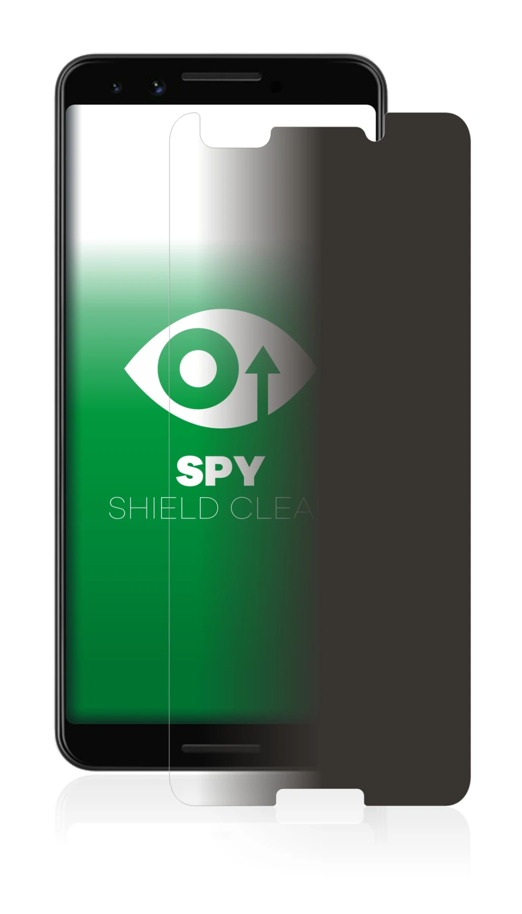 Image of the device Google Pixel 3 with a wide variety of screen protectors.