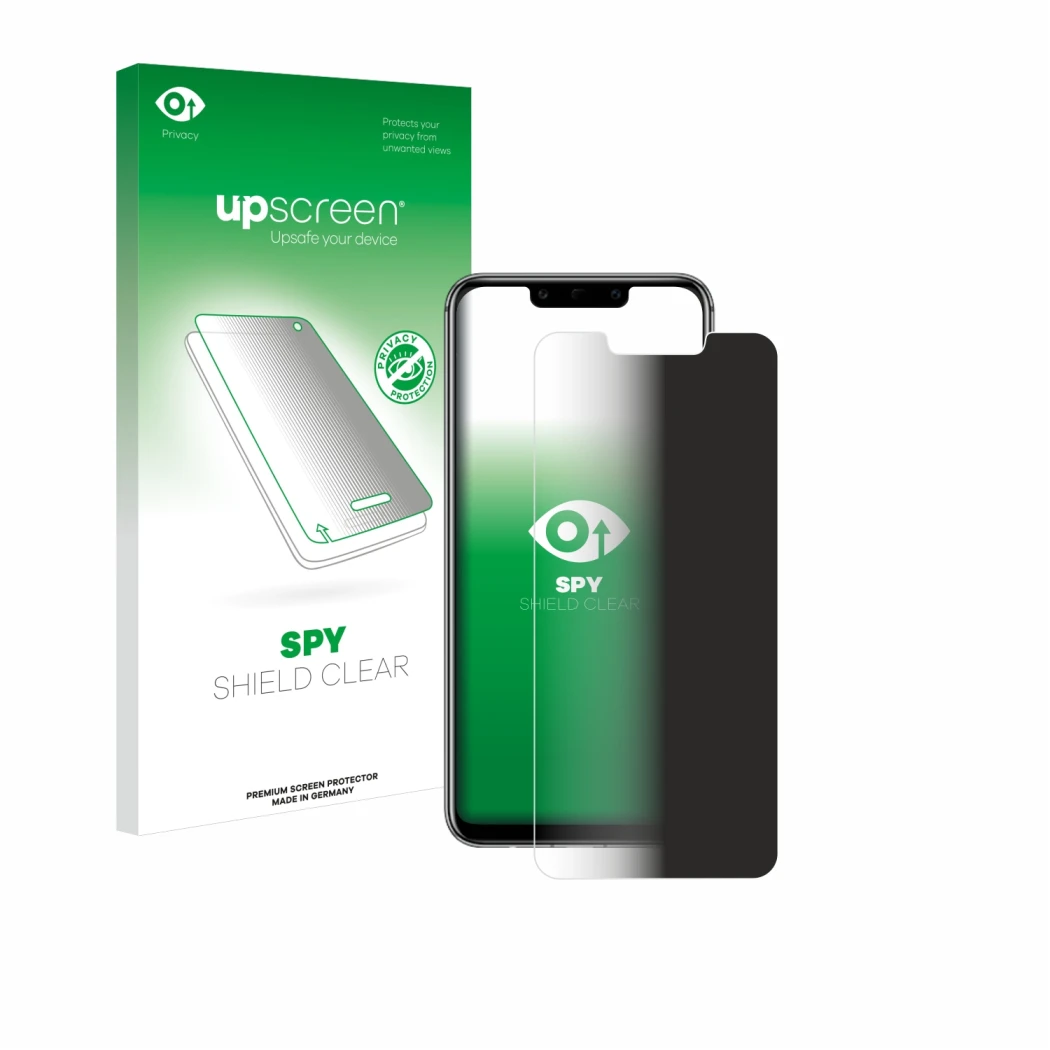 Front side of a product packaging with the brand logo upscreen. Next to it is the device Huawei Mate 20 lite shown with the co