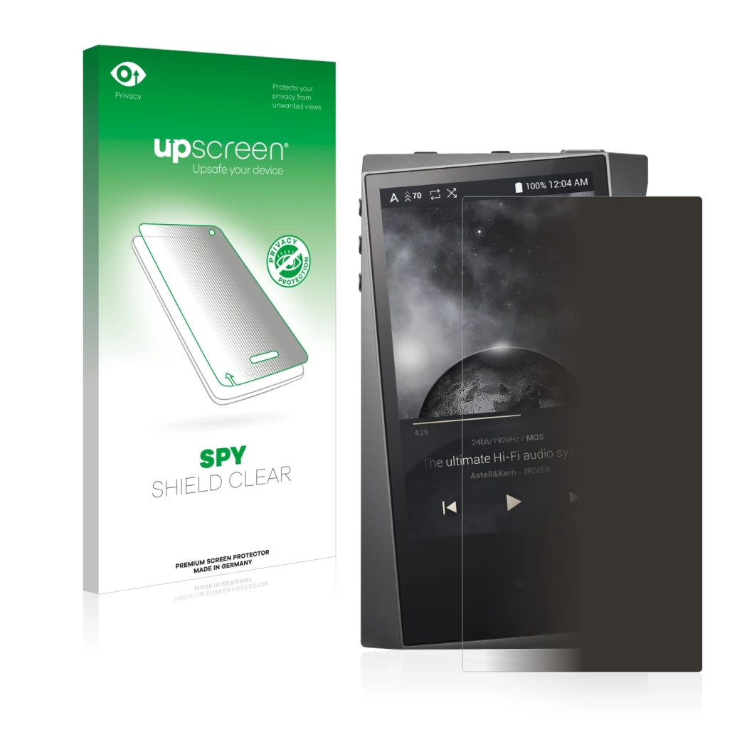 Front side of a product packaging with the brand logo upscreen. Next to it is the device Astell&Kern A&norma SR15 shown with t