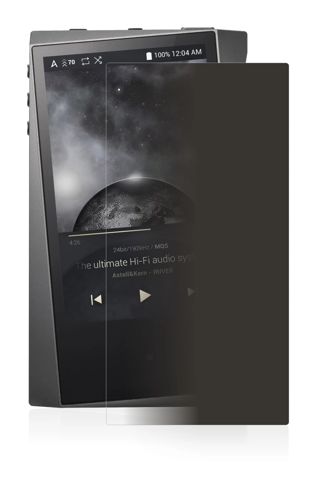 Image of the device Astell&Kern A&norma SR15 with a wide variety of screen protectors.