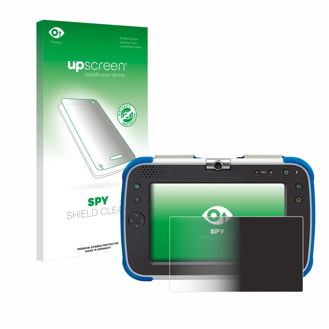 Front side of a product packaging with the brand logo upscreen. Next to it is the device Vtech Storio Max XL 2.0 shown with th