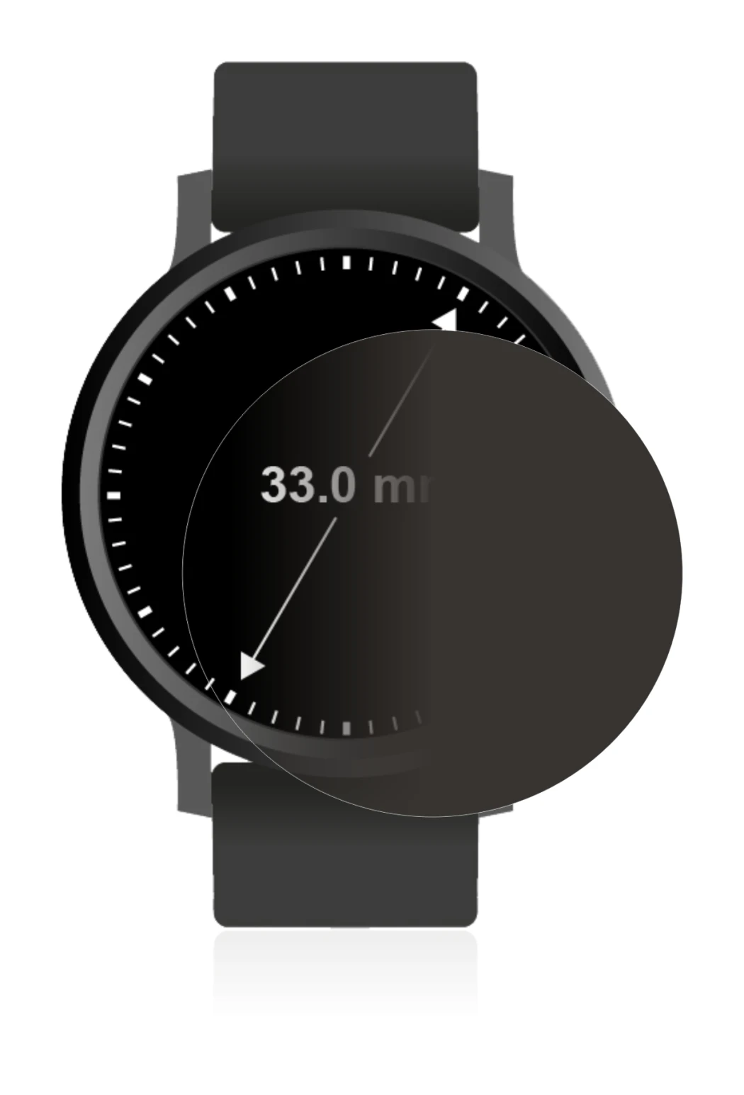 Image of the device Circular Displays (ø: 33 mm) with a wide variety of screen protectors.