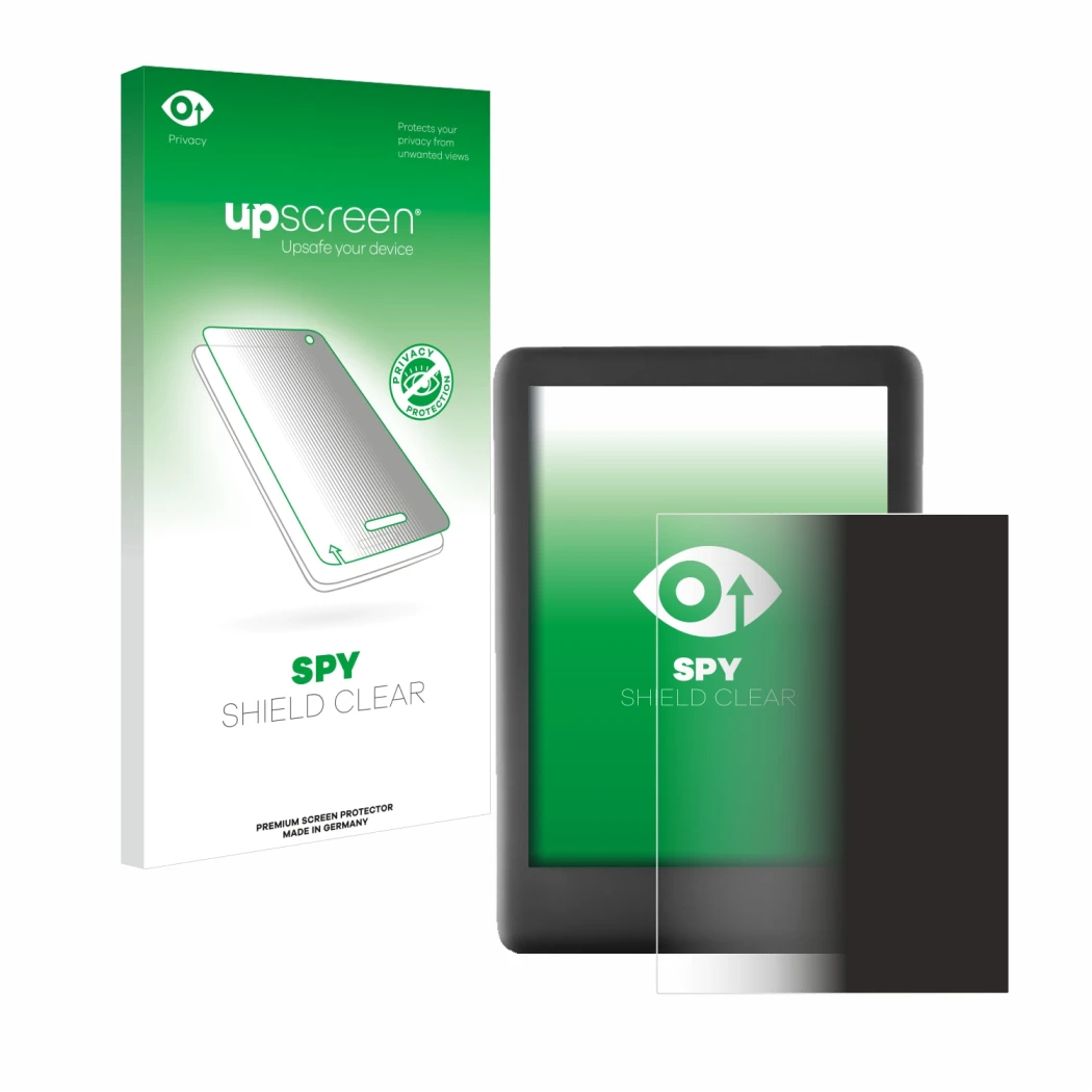 Front side of a product packaging with the brand logo upscreen. Next to it is the device Amazon Kindle 2019 (10th Gen.) shown