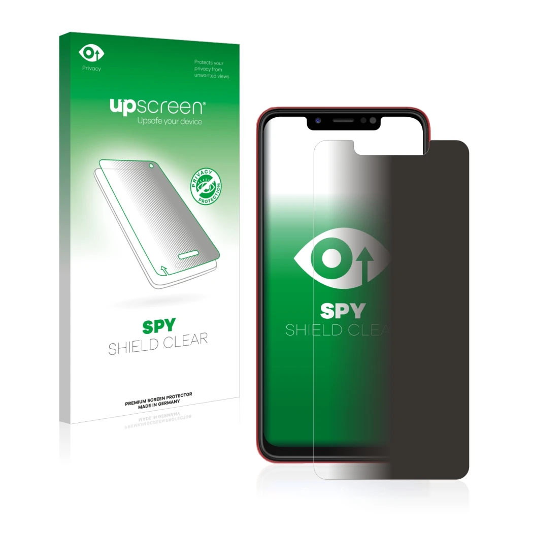Front side of a product packaging with the brand logo upscreen. Next to it is the device Tecno Spark 3 shown with the correspo