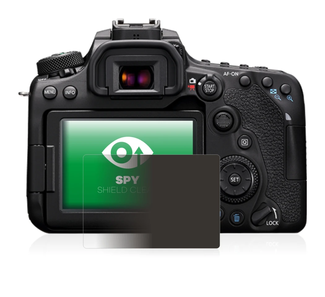 Image of the device Canon EOS 90D with a wide variety of screen protectors.
