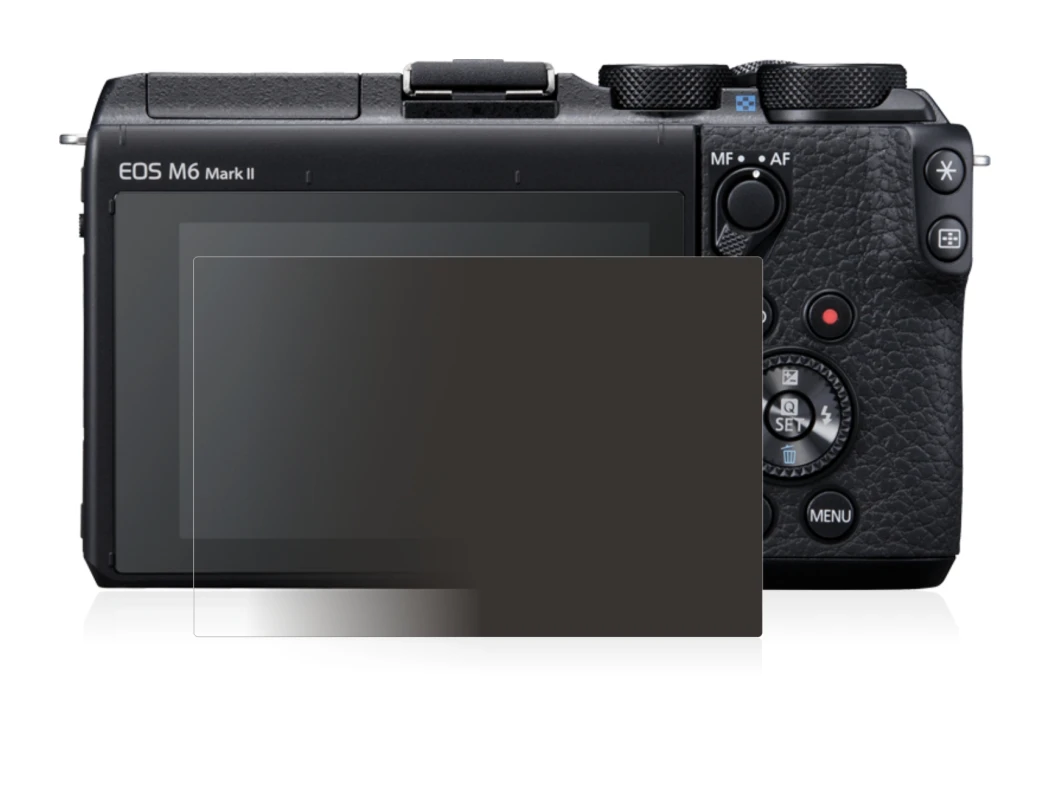 Image of the device Canon EOS M6 Mark II with a wide variety of screen protectors.