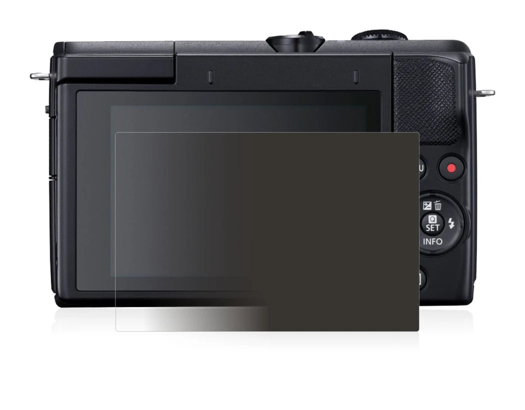 Image of the device Canon EOS M200 with a wide variety of screen protectors.