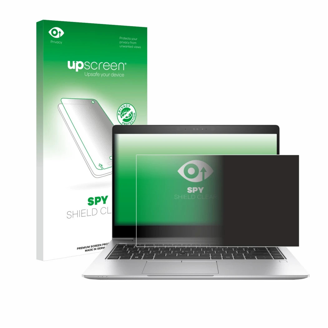 Front side of a product packaging with the brand logo upscreen. Next to it is the device HP EliteBook 840 G6 shown with the co