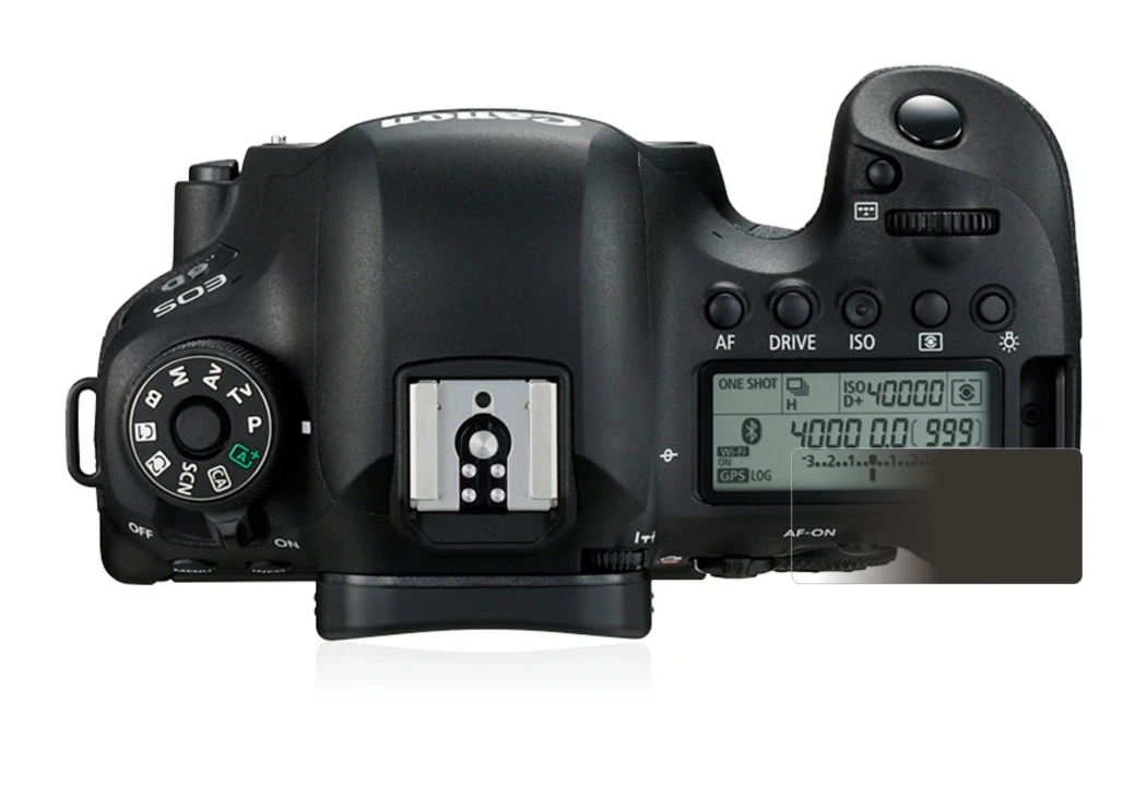 Image of the device Canon EOS 6D (top plate display) with a wide variety of screen protectors.