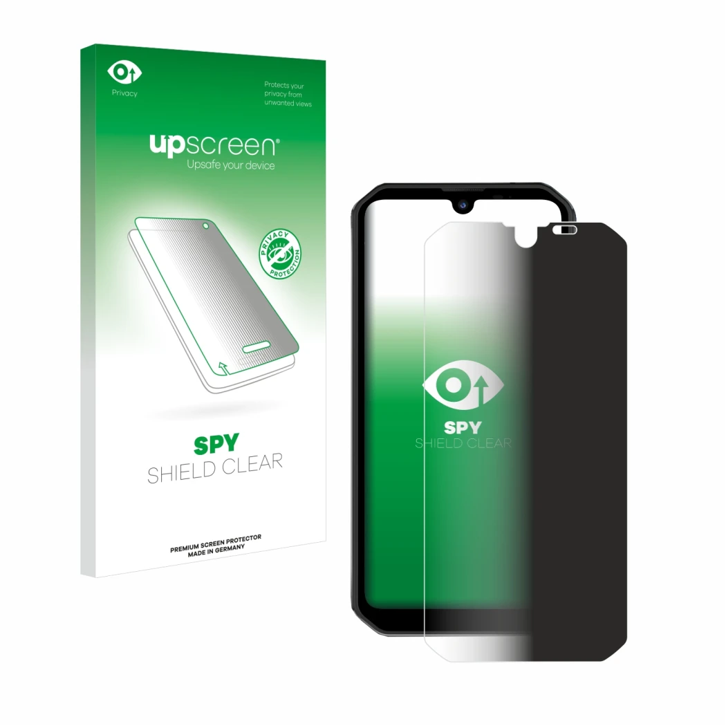Front side of a product packaging with the brand logo upscreen. Next to it is the device Blackview BV9900 Pro shown with the c