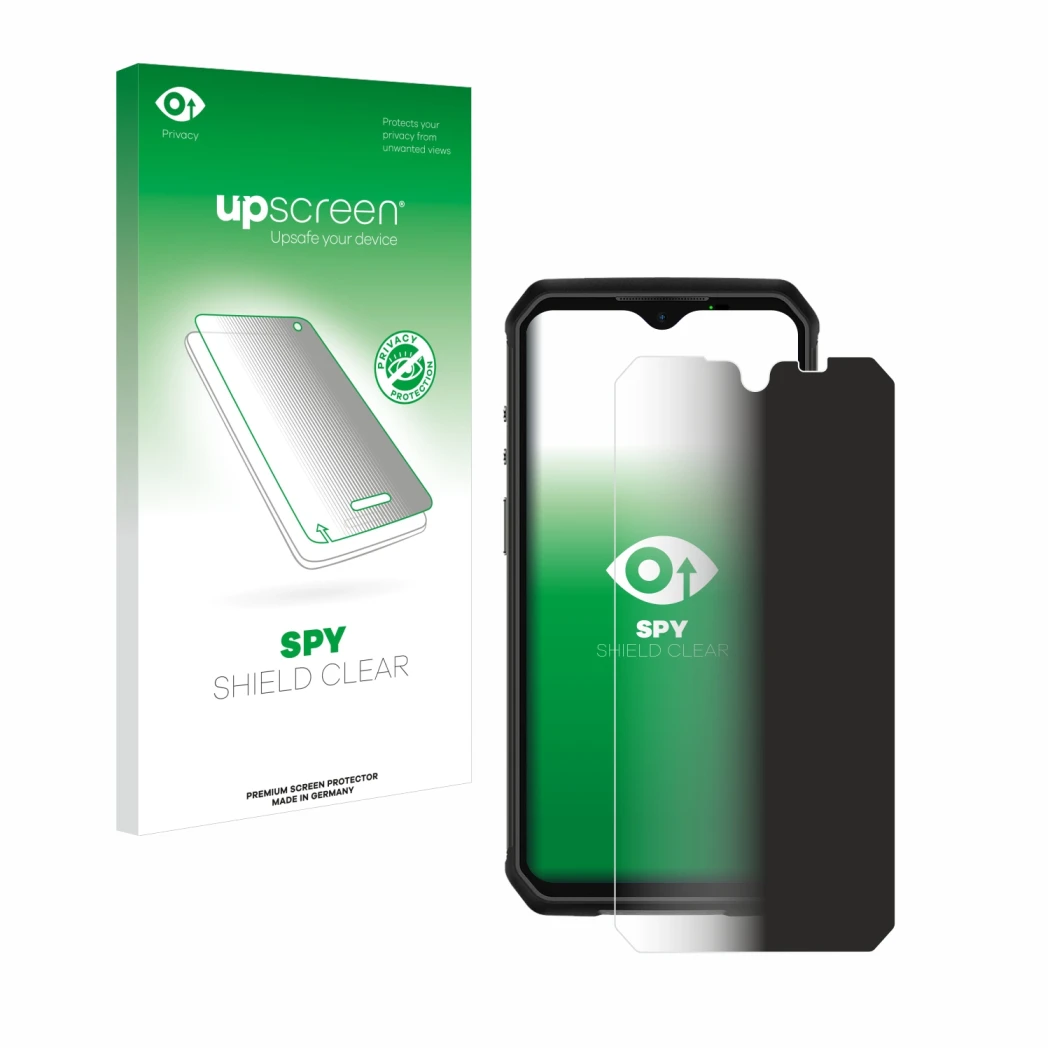 Front side of a product packaging with the brand logo upscreen. Next to it is the device Ulefone Armor 9 shown with the corres