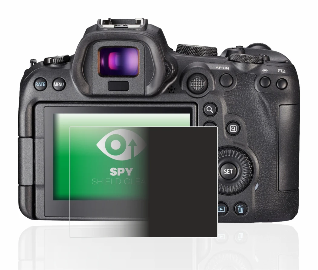 Image of the device Canon EOS R6 with a wide variety of screen protectors.