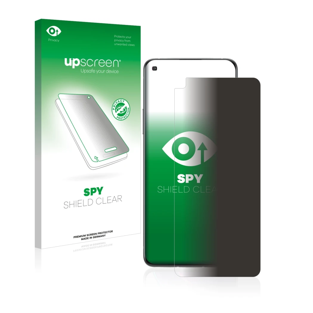 Front side of a product packaging with the brand logo upscreen. Next to it is the device OnePlus 8T shown with the correspondi