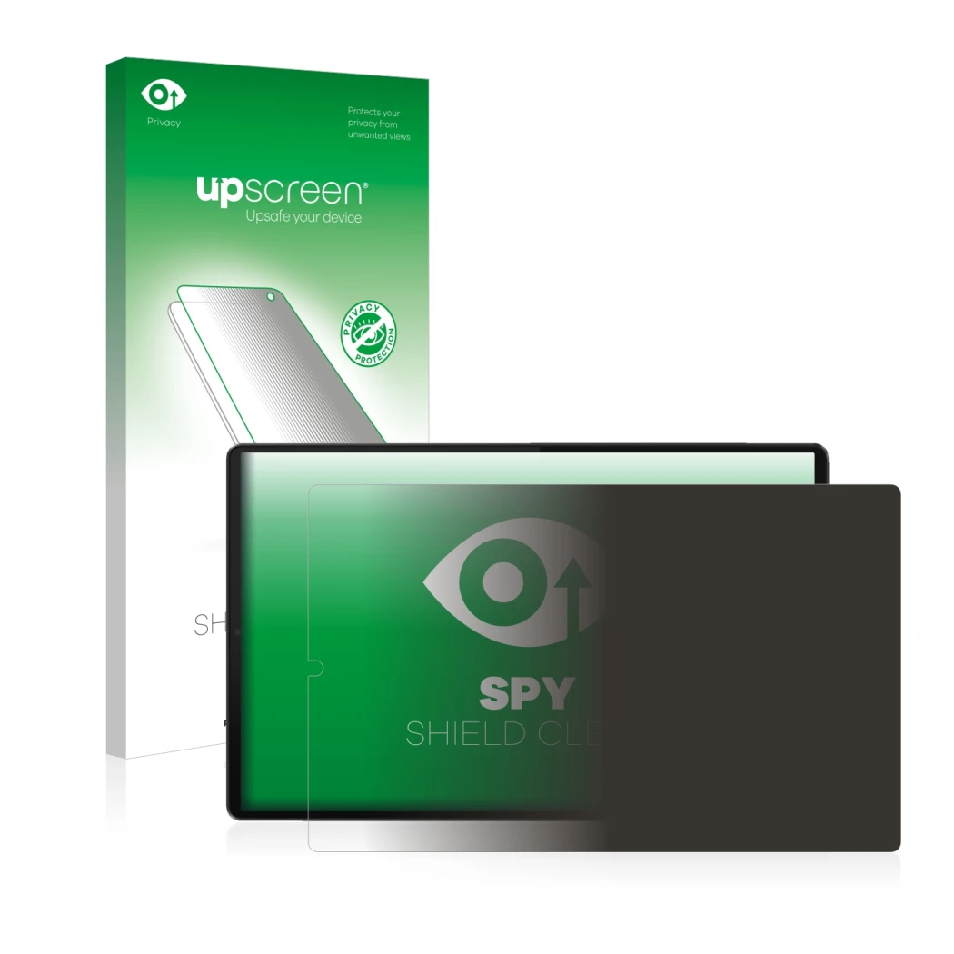 Front side of a product packaging with the brand logo upscreen. Next to it is the device Lenovo Tab M10 FHD Plus (Landscape) s