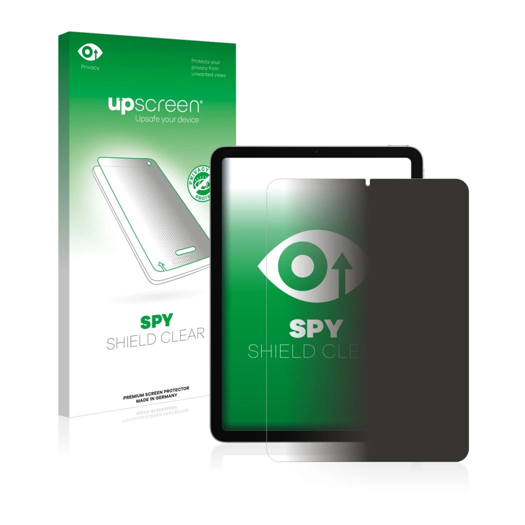 Front side of a product packaging with the brand logo upscreen. Next to it is the device Apple iPad Air 4 2020 (4th Gen.) show