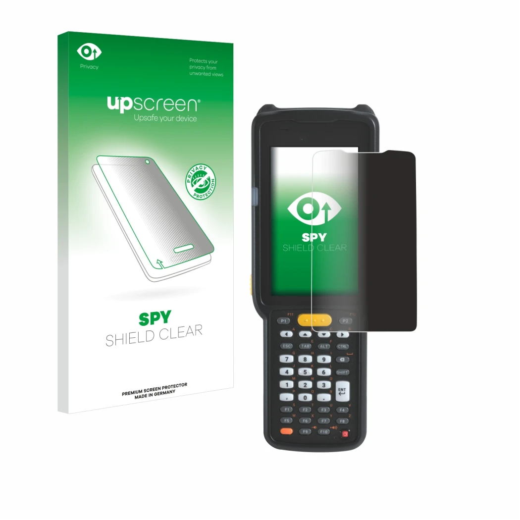 Front side of a product packaging with the brand logo upscreen. Next to it is the device Zebra MC330L shown with the correspon