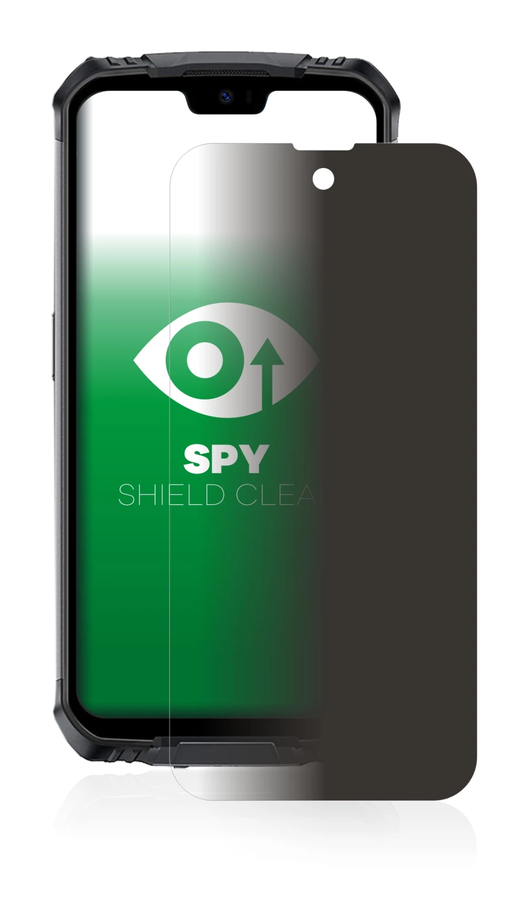 Image of the device Doogee S59 Pro with a wide variety of screen protectors.