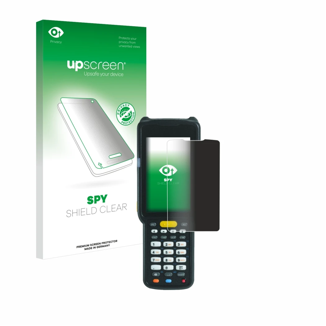 Front side of a product packaging with the brand logo upscreen. Next to it is the device Zebra MC3300X shown with the correspo