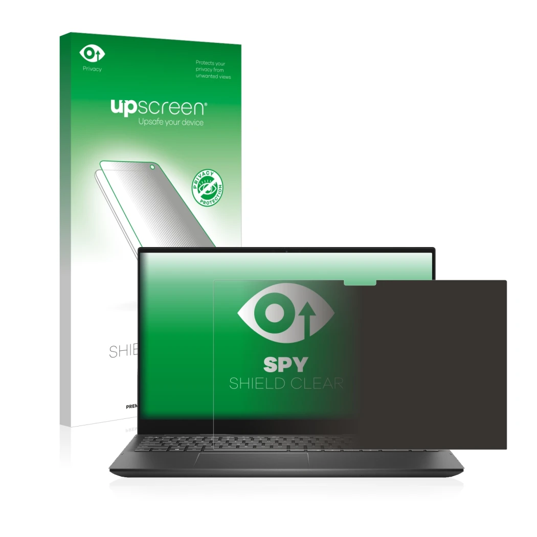 Front side of a product packaging with the brand logo upscreen. Next to it is the device Dell Inspiron 15 7506 shown with the 