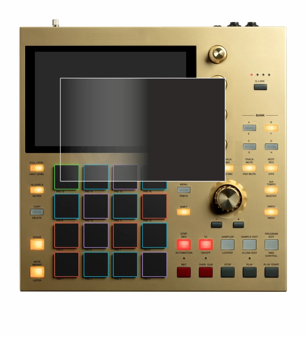 Image of the device Akai MPC One with a wide variety of screen protectors.