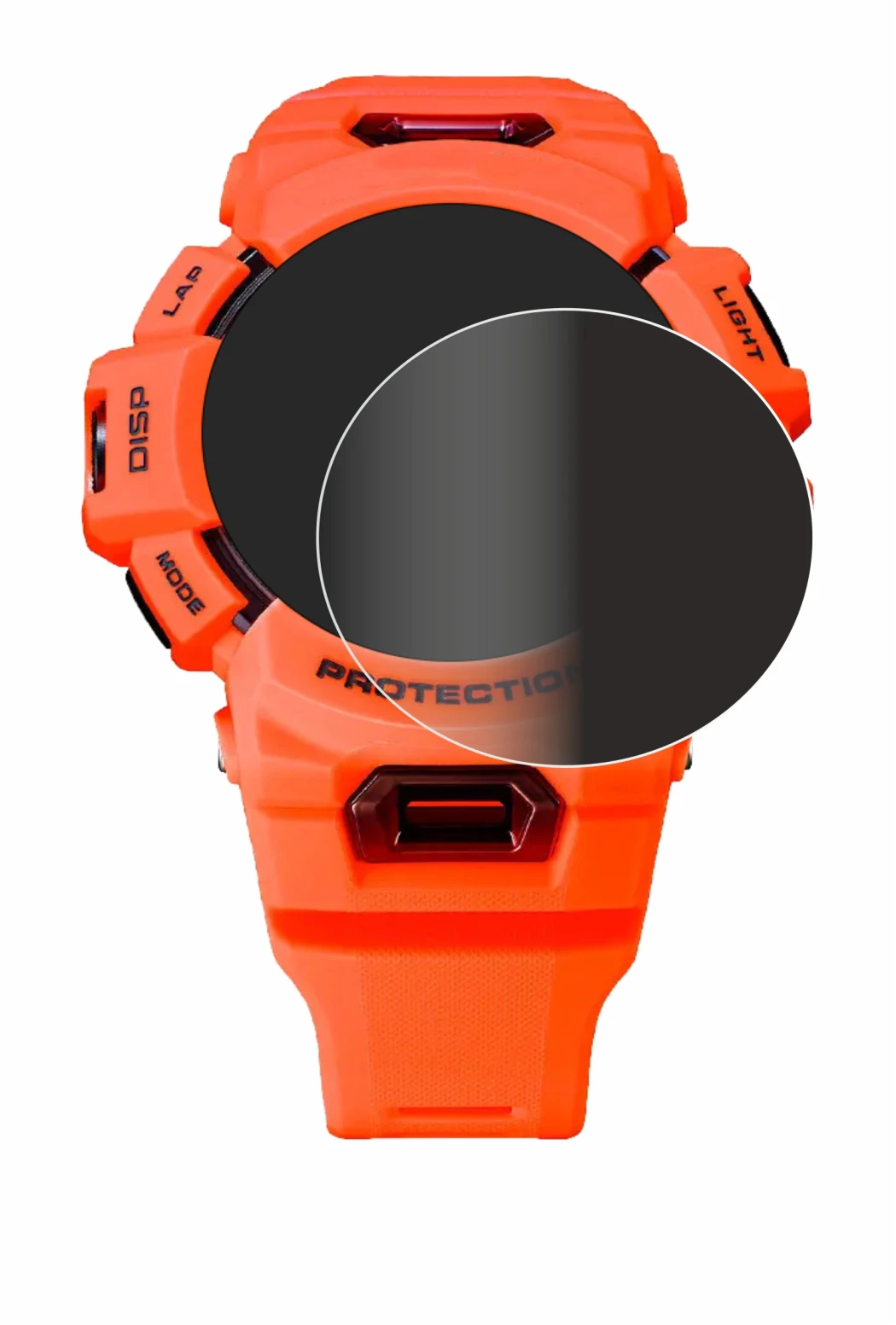 Image of the device Casio G-Shock GBA-900 with a wide variety of screen protectors.