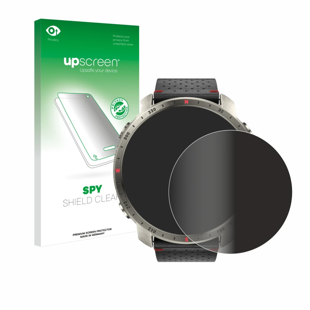 Front side of a product packaging with the brand logo upscreen. Next to it is the device Polar Grit X Pro Titan shown with the