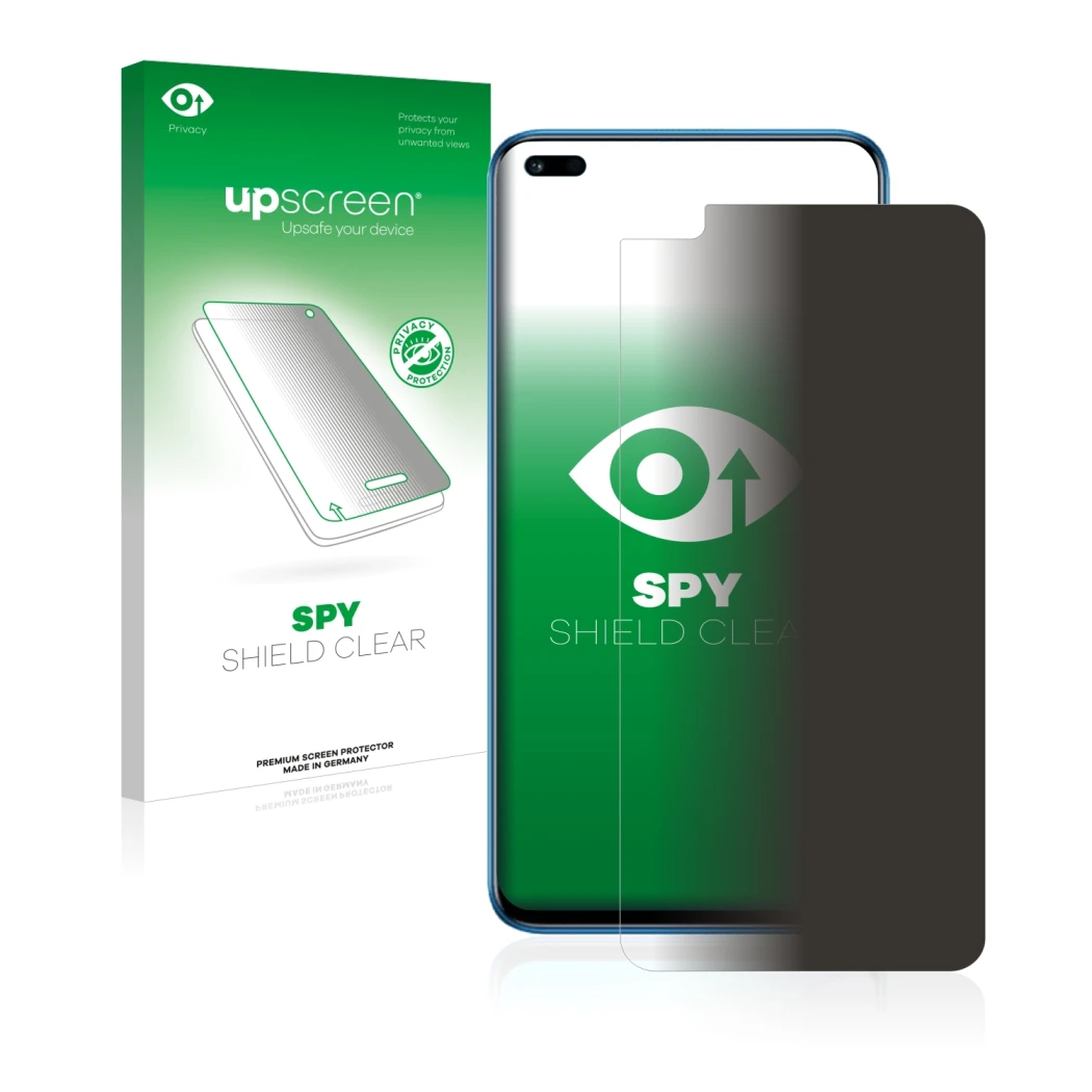 Front side of a product packaging with the brand logo upscreen. Next to it is the device Honor 50 Lite shown with the correspo