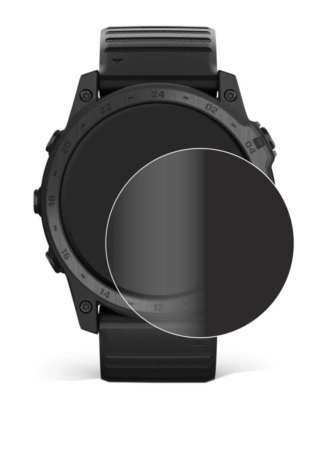 Image of the device Garmin Tactix 7 Pro with a wide variety of screen protectors.