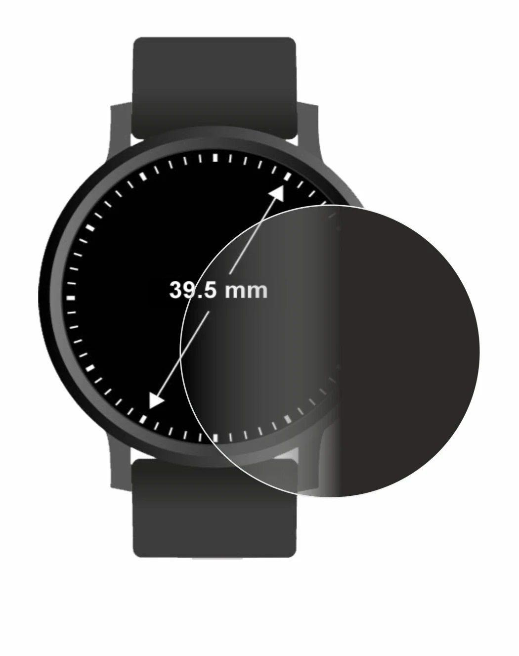 Image of the device Watches (Circular, ø: 39.5 mm) with a wide variety of screen protectors.