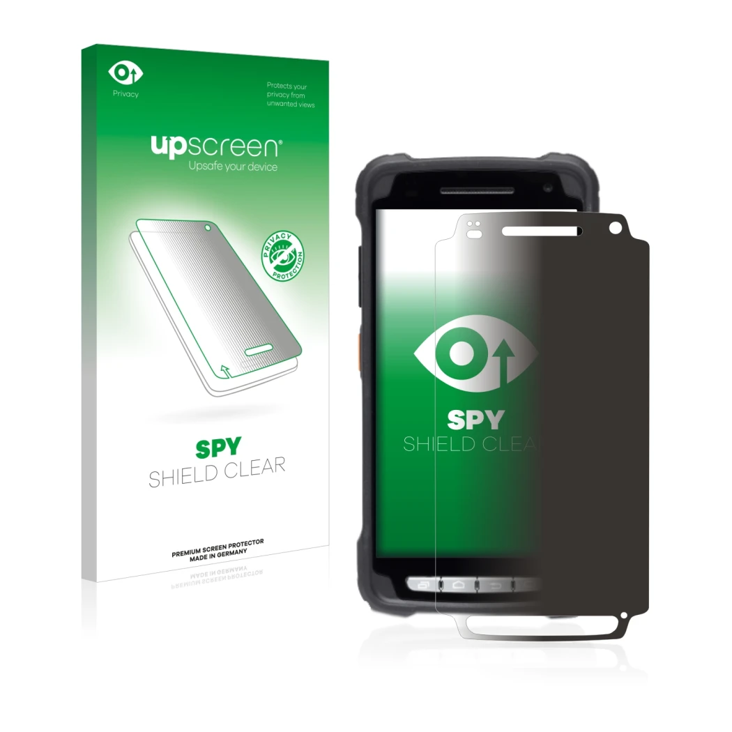 Front side of a product packaging with the brand logo upscreen. Next to it is the device Janam XT3 shown with the correspondin