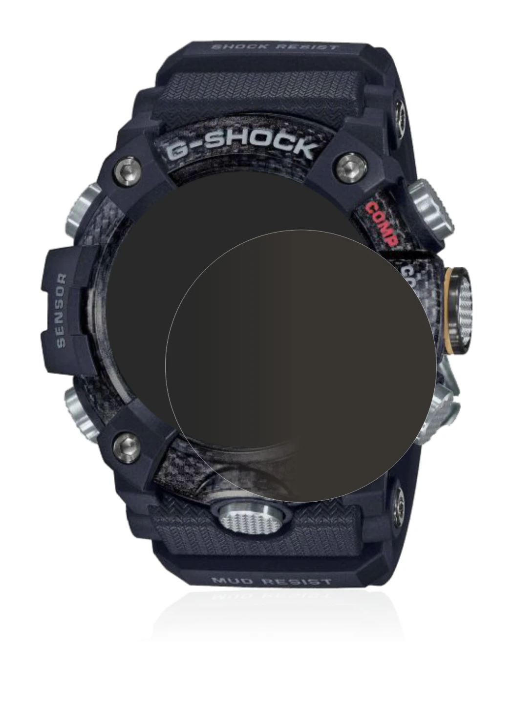 Image of the device Casio G-Shock Mudmaster GG-B100-1AER with a wide variety of screen protectors.
