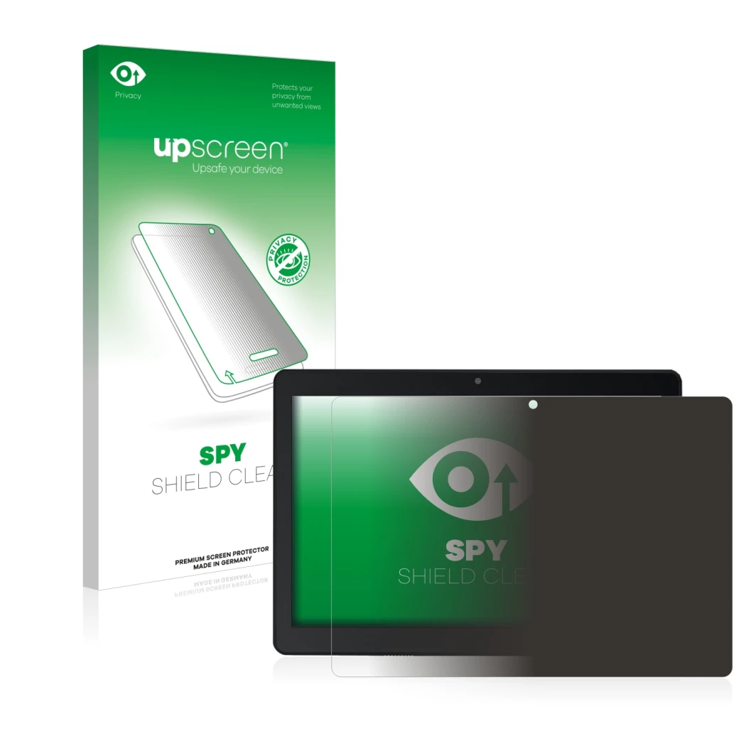 Front side of a product packaging with the brand logo upscreen. Next to it is the device Acepad A145 10.1
