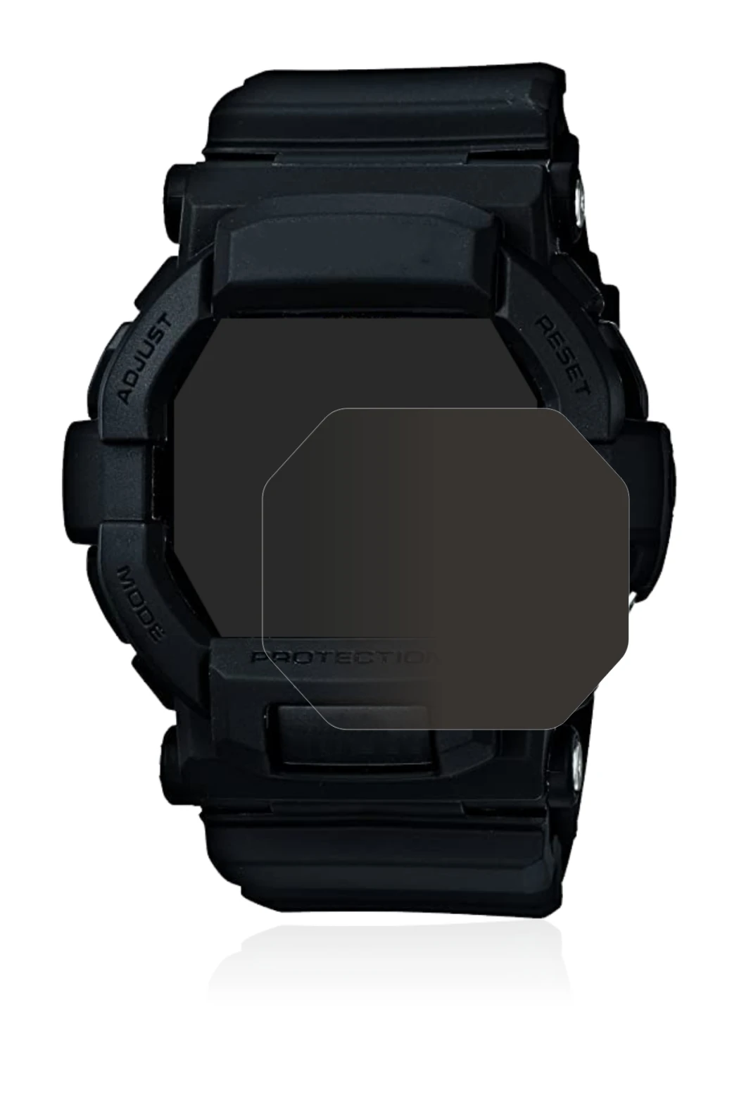 Image of the device Casio G-Shock GD350 with a wide variety of screen protectors.
