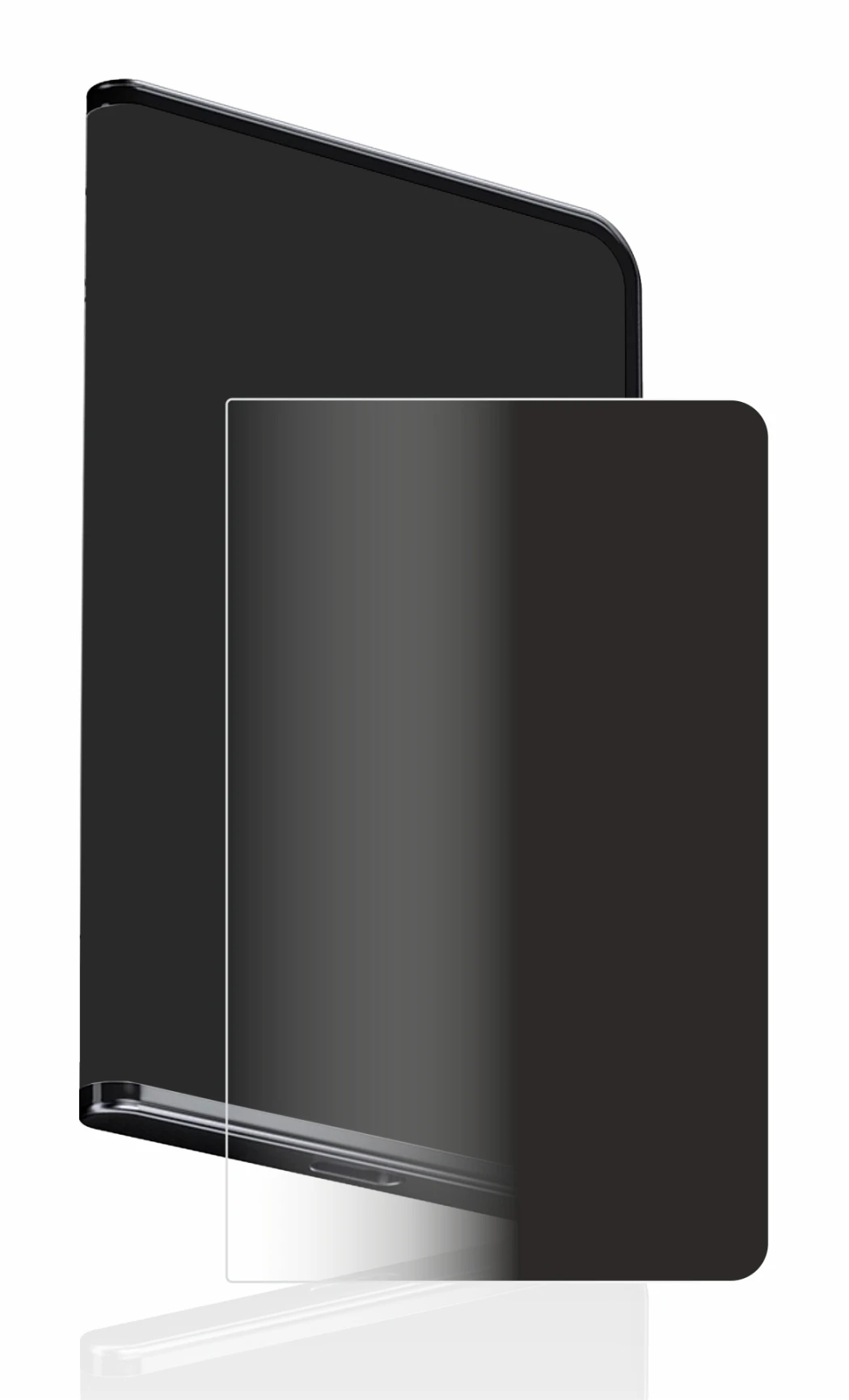 Image of the device Ledger Stax crypto wallet with a wide variety of screen protectors.