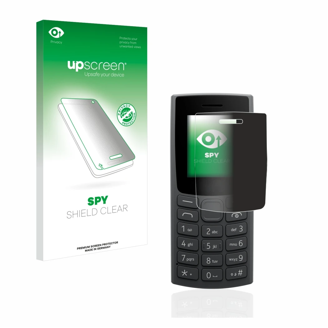 Front side of a product packaging with the brand logo upscreen. Next to it is the device Nokia 110 (2023) shown with the corre