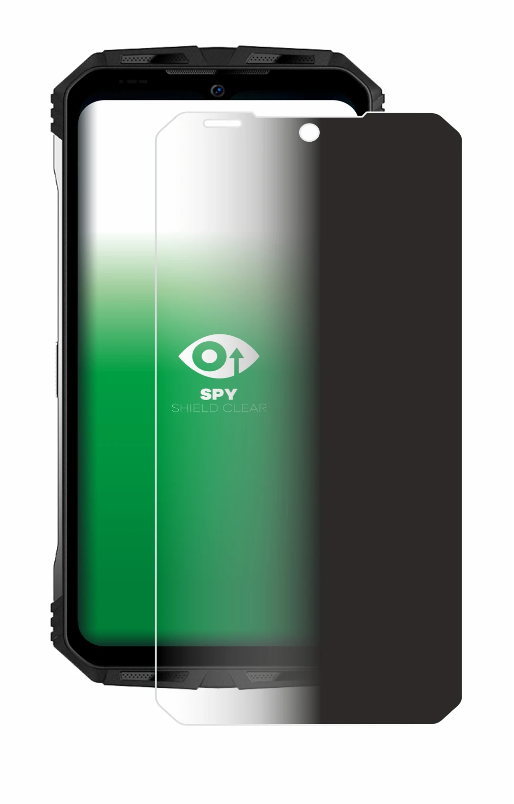 Image of the device Doogee S100 Pro with a wide variety of screen protectors.