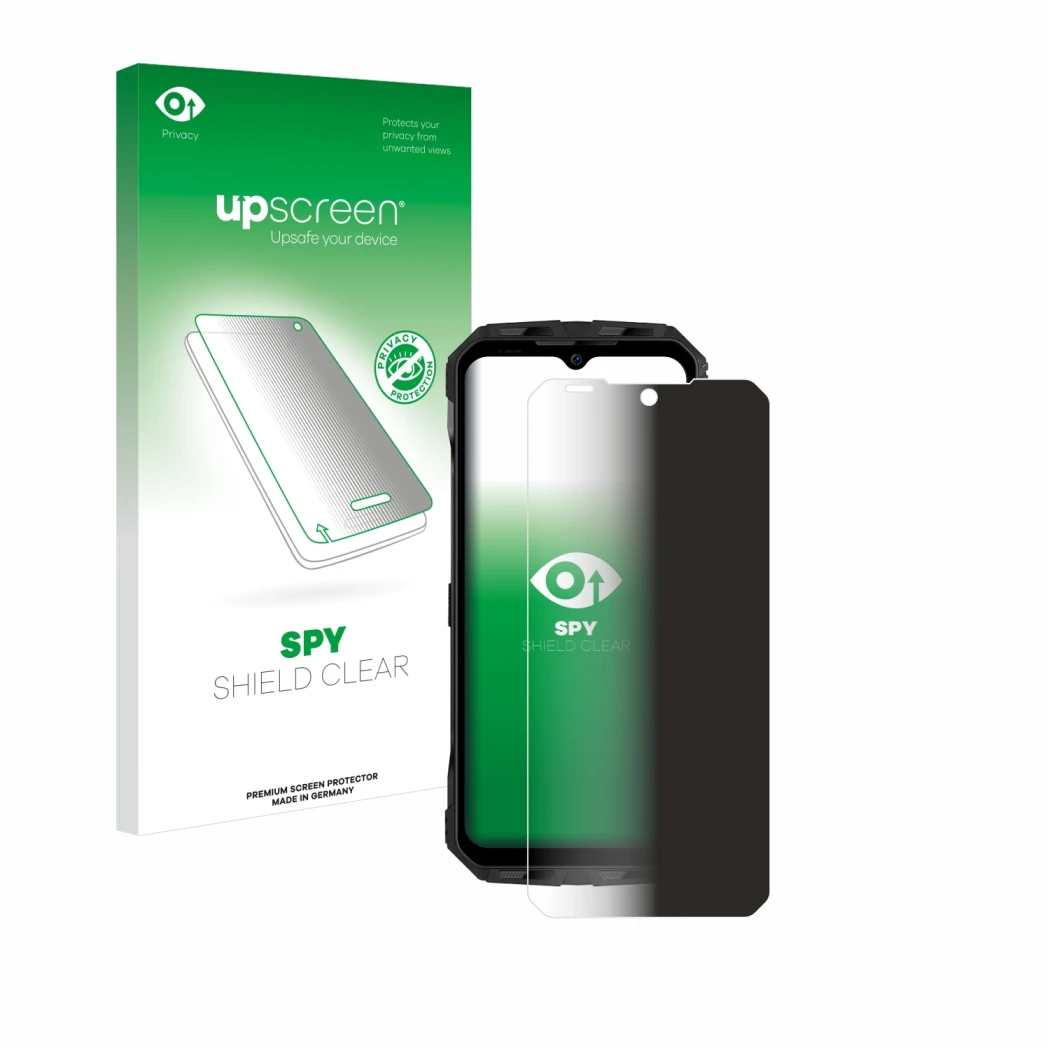 Front side of a product packaging with the brand logo upscreen. Next to it is the device Doogee V30 shown with the correspondi