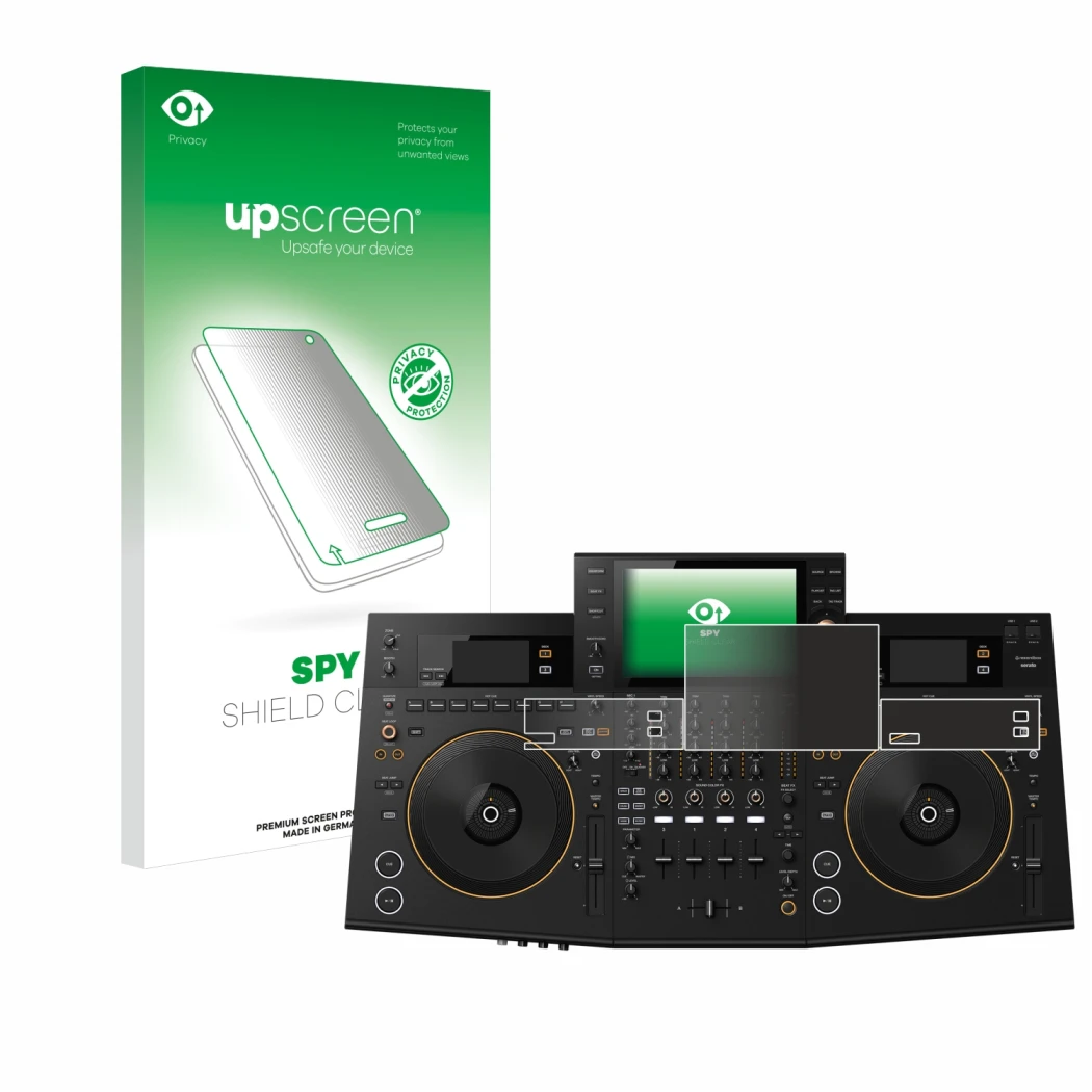 Front side of a product packaging with the brand logo upscreen. Next to it is the device Pioneer OPUS-QUAD shown with the corr