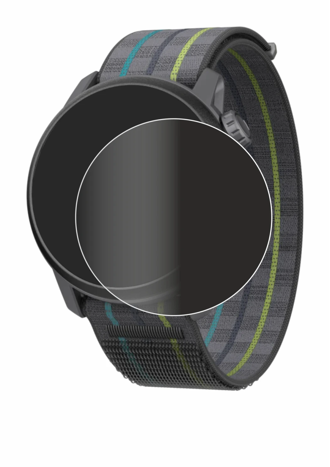 Image of the device Coros Pace 3 with a wide variety of screen protectors.