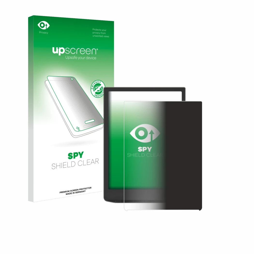 Front side of a product packaging with the brand logo upscreen. Next to it is the device Vivlio InkPad 4 shown with the corres