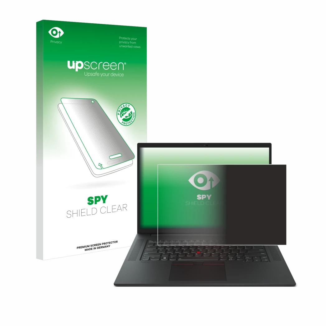 Front side of a product packaging with the brand logo upscreen. Next to it is the device Lenovo ThinkPad P1 Gen 6 16