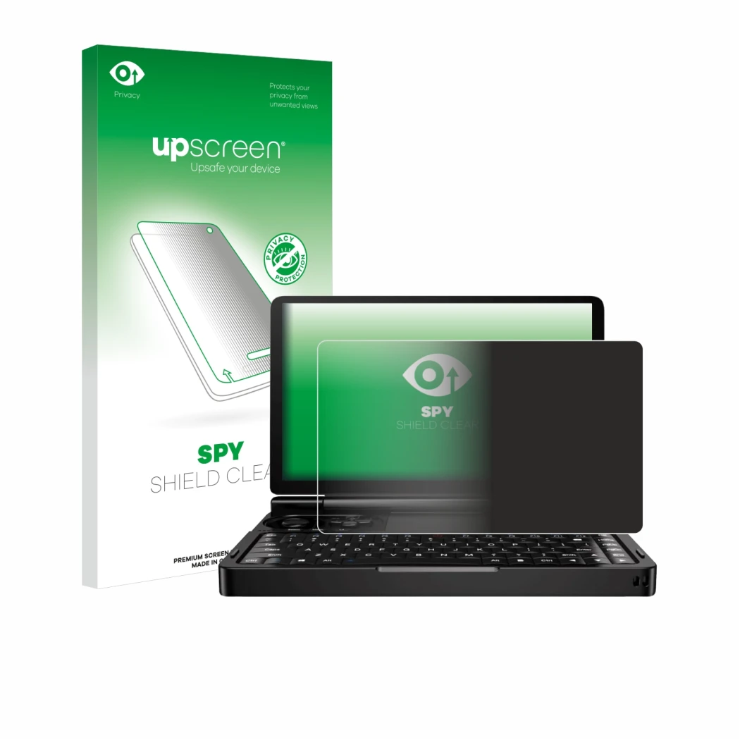 Front side of a product packaging with the brand logo upscreen. Next to it is the device GPD Win Mini (2024) shown with the co