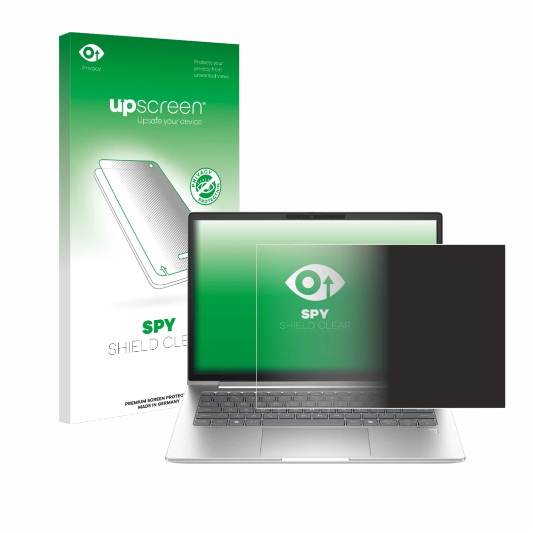 Front side of a product packaging with the brand logo upscreen. Next to it is the device HP EliteBook 660 G11 shown with the c