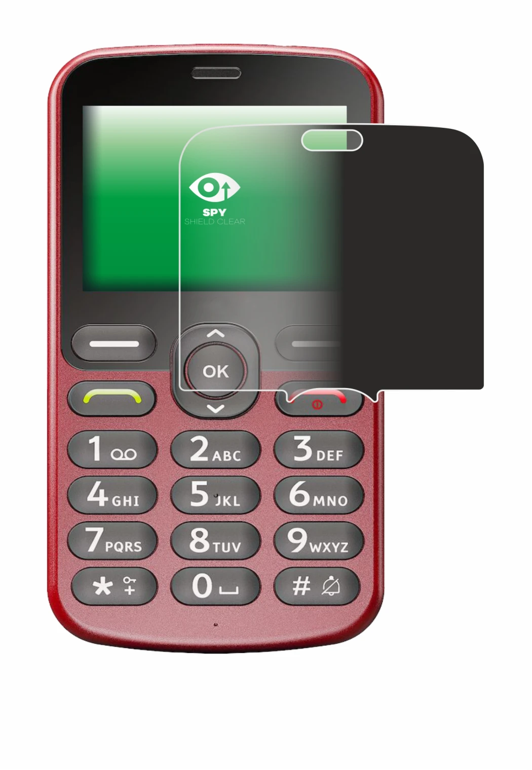 Image of the device Doro 1880 with a wide variety of screen protectors.