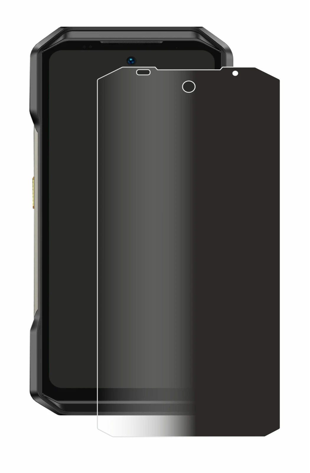 Image of the device Ulefone Armor 27T Pro with a wide variety of screen protectors.