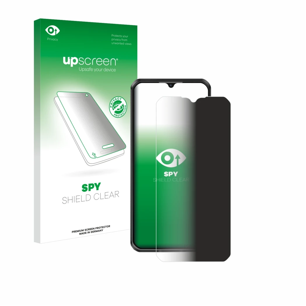 Front side of a product packaging with the brand logo upscreen. Next to it is the device Oukitel WP50 shown with the correspon