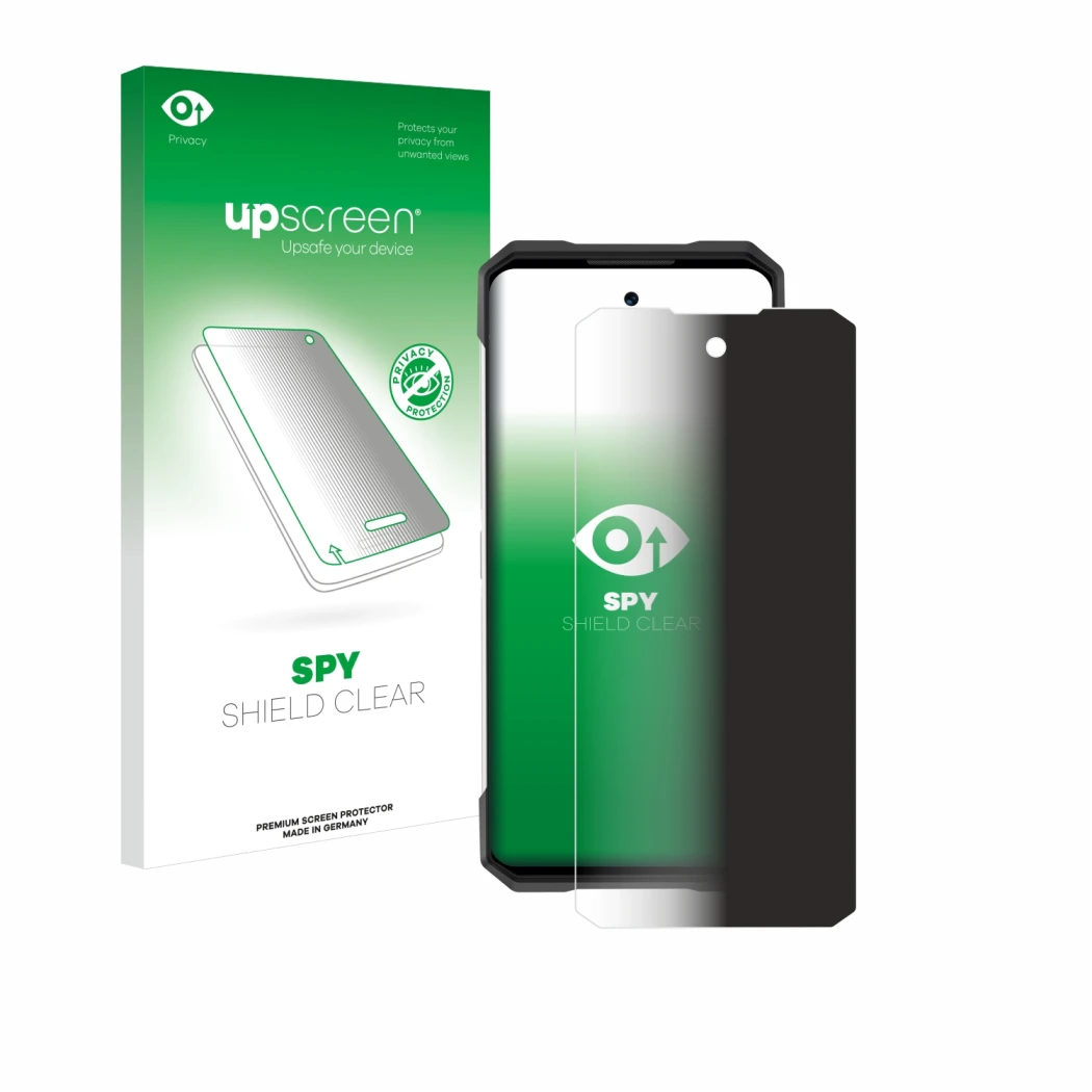 Front side of a product packaging with the brand logo upscreen. Next to it is the device Doogee S200 shown with the correspond