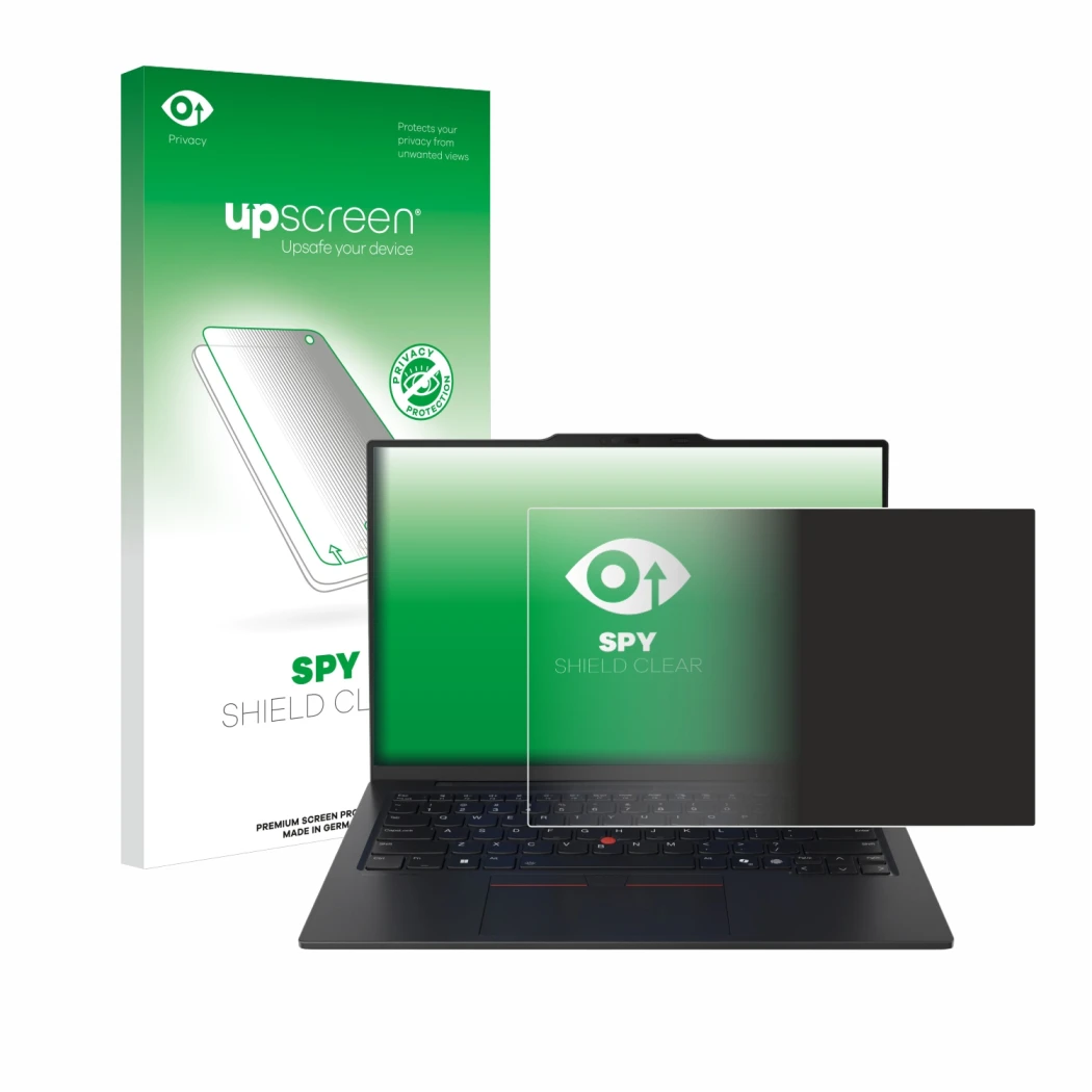 Front side of a product packaging with the brand logo upscreen. Next to it is the device Lenovo ThinkPad X1 Carbon Gen 13 14