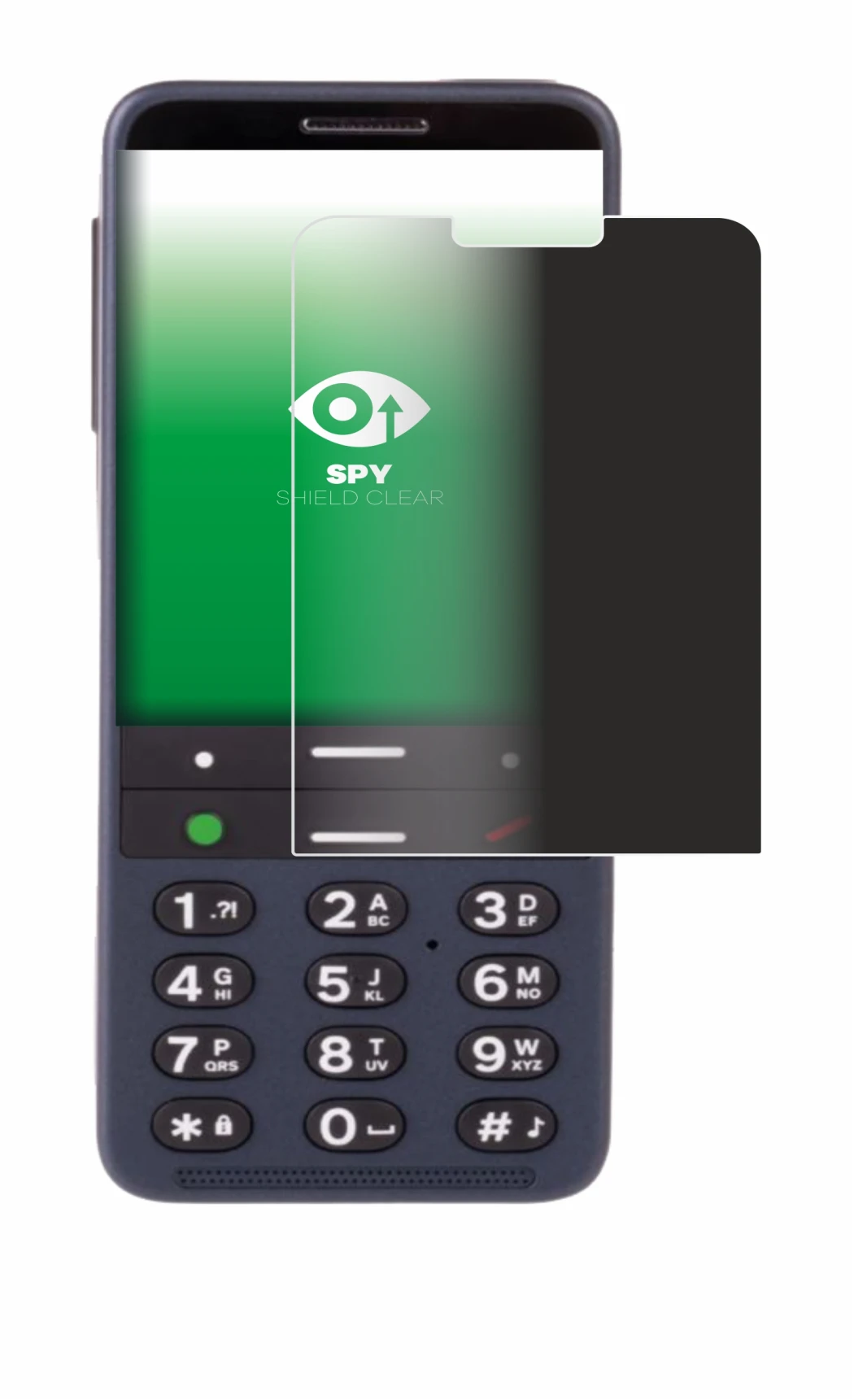 Image of the device BlindShell Classic 3 with a wide variety of screen protectors.