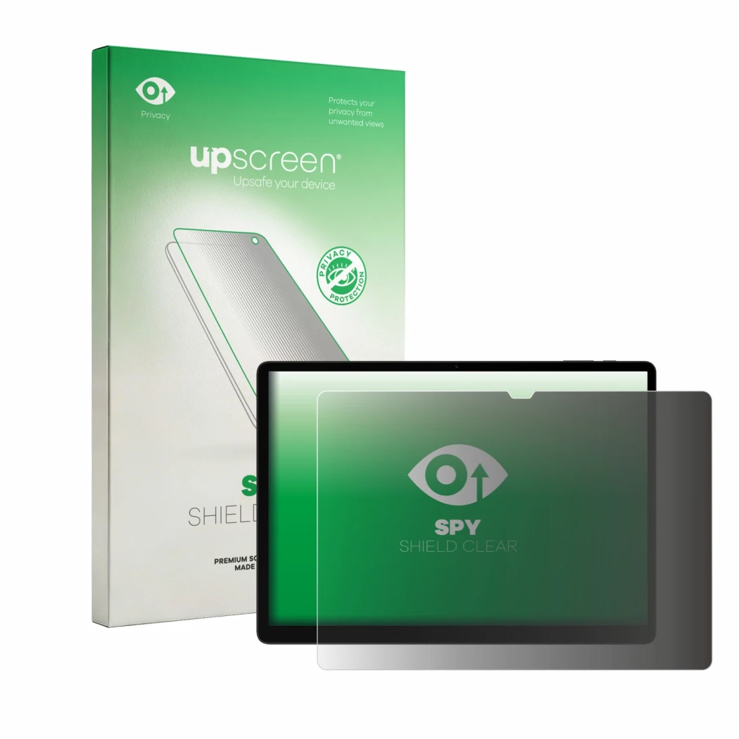 Front side of a product packaging with the brand logo upscreen. Next to it is the device Doogee Tab E3 Max 14 shown with the c